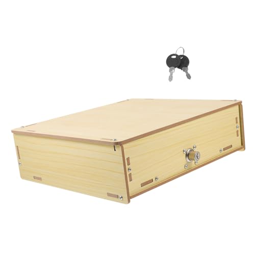 UKCOCO Scatola in Legno Per Contanti Con Scomparti Multipli Organizzatore Mobile Per Monete e Banconote Portasoldi Per Negozio Ufficio e Casa Vassoio Cash Drawer Versatile e Ordinato