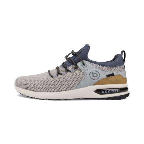 bugatti Herren Halbschuhe Sportliche Schnürer Beige/Dunkelgrau 40 EU – Ansicht 2