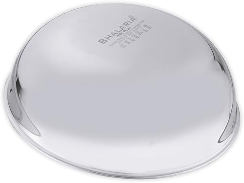 Image of Bhalaria Premium Triply Stainless Steel Tasla 34CM | 5L Capacity | Extra Large Kitchen Cookware | 2X Faster Heating | Uses Less Oil | Silver Finish|Gas Induction Compatible Cookware