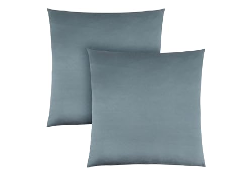 sofutoo Set of 2 Decorative Throw Pillows with Soft Polyester Inserts, 18 x 18 Inches, Modern Satin Finish, Light Blue
