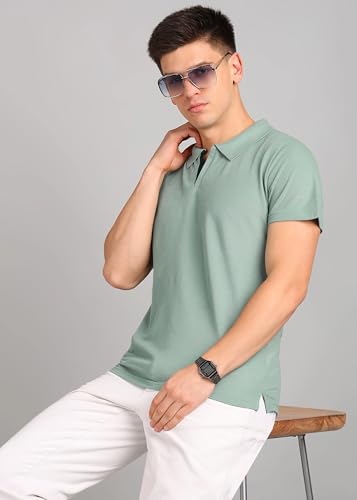 Image of INKKR Men's Solid Polo Neck Half Sleeve Stylish T-Shirt Combo (Size-S)