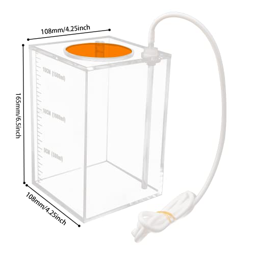 Image of Aquarium Choice Acryli Made Liquid Storage Bucket Dosing Pump Reservoir Container (4.25 * 4.25 * 6.5 Inch;1500ml /1.5L(Orange Version)