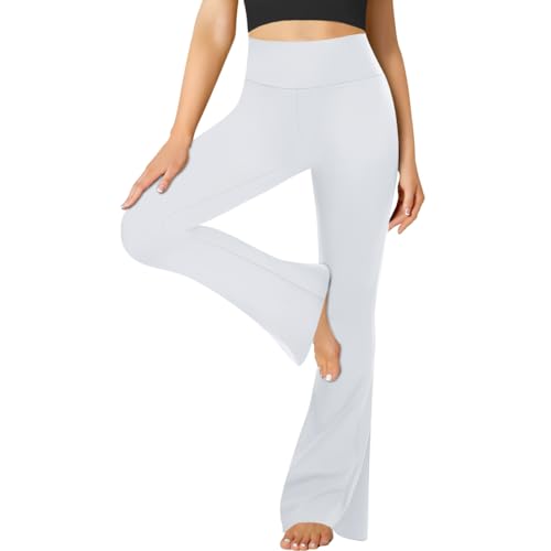 FuelMeFoot - Pantalones de yoga acampanados para mujer, leggings de cintura alta, Schlaghose opacos, Leggins Bootcut, jogginghose Jazzpants con control de abdomen, fitness.