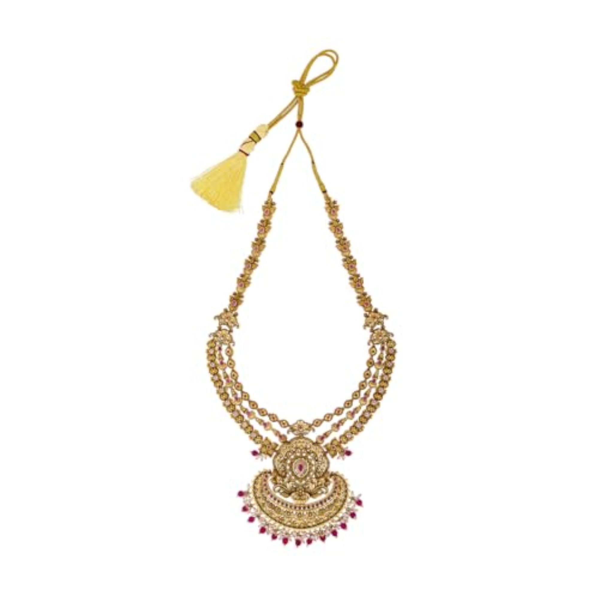 Women's Ruby Gold Polished Copper Antique Necklace, Special Occasion Gift