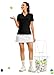Rdruko Women's Golf Polo Shirts Dry Fit Collared Tennis Casual Work Shirts V Neck Moisture Wicking Short Sleeve, Black, XXL