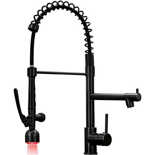 Image of Fapully Commercial Oil Rubbed Bronze Kitchen Faucet Pull Down Sprayer