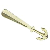 Schuhlöffel, Schuhanzieher, mit Anker Griff, Messing poliert 25 cm