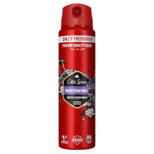Old Spice Nightpanther Deospray für Männer 150 ml, 24/7 Frischhh bei täglicher Anwendung, Duft in Parfumqualität, Schutz vor Gerüchen, Ohne Aluminiumsalze