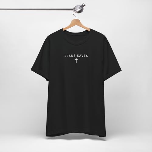 Jesus Saves Christian T-Shirt | Minimalist Faith Tee with Cross Design | Religious Gift for Men & Women2