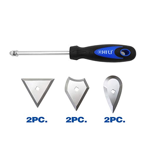 CHILI Tools 3 IN 1 Stainless Steel Shave Hook Scraper Set, 9\" Length, plus Replacement Blades (Triangle + Combination + Heart), Made In Taiwan