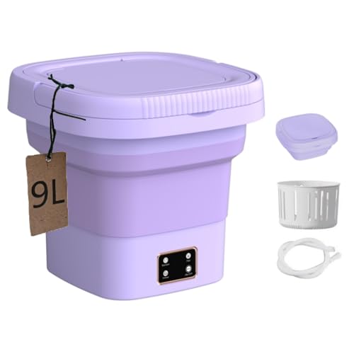 New Portable Washing Machine Foldable,9L Mini Washing Machine,Small Washing Machine,Mini Lavadora for Underwear,Baby Clothes or Small Items,Mini Washer for Apartment,Camping,Travel,RV,9L,Green
