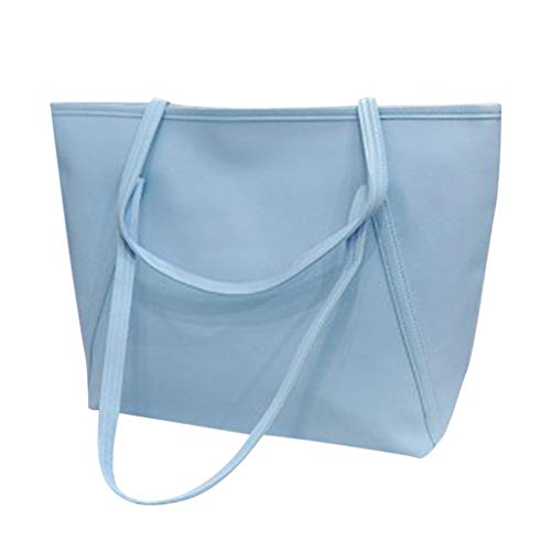 Vovotrade. Bolso de dama Bolso de la manera de las señoras Las mujeres de alta capacidad simple Messenger bolso Totes Satchel bolsas de hombro Bolsa de gran capacidad (Azul claro)