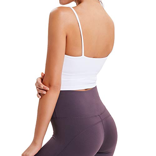 Sportsnew Women Yoga Tank Tops Padded Sports Bra Workout Fitness Running Crop Top White thumb #3