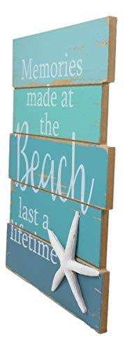 Ebros Nautical Dance With Fairies Ride A Unicorn Swim With Mermaids Chase Rainbows Wooden Wall Decor Sign Sea Star Decorative Plaque 12"Tall Coastal Sandy Bluff Lagoon Marine Nursery Bedroom Or Kitchen - Image 2