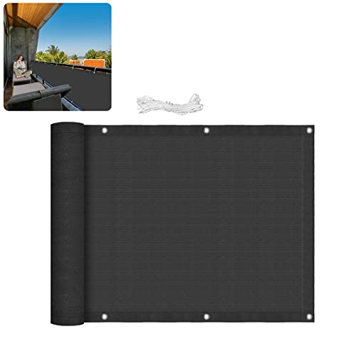 LARS360 Brise-vue pour balcon Anthracite/gris Bandes brise-vue en haute densité 180 g/m² Protection contre le vent pour clôture de jardin, balcon, (75 x 600 cm)