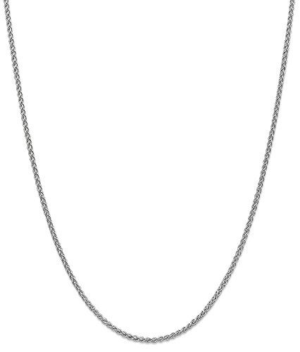14k White Gold 2mm Solid Spiga Chain Necklace 16 Inch Pendant Charm Wheat Fine Jewelry Gifts For Women For Her 14k White Gold 2mm Solid Spiga Chain Necklace 16 Inch Pendant Charm Wheat Fine Jewelry Gifts For Women For Her - Image 11