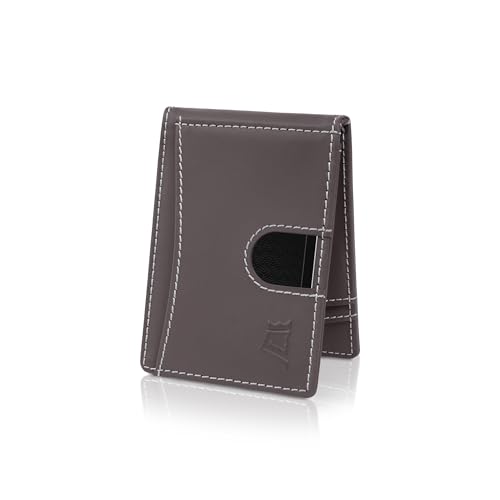 Image of Kings Loot Money Clip Slim Minimalist Wallet for Men - RFID Blocking Leather Design with Money Clip - Front Pocket Bifold Holds 12 Cards - Stylish & Compact Wallets (Slate)