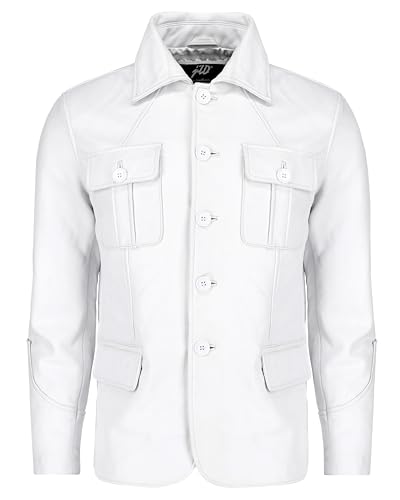 Image of Jild Lambskin Leather Jacket Men Casual Coat - Notched Collar Classic Bond's Style Ultimate Leather Blazer for Men