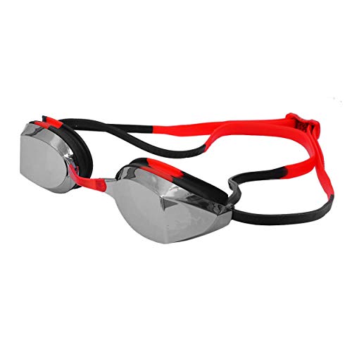 TYR Edge-x Racing Mirrored Adult Fit, Silver/Black/Red