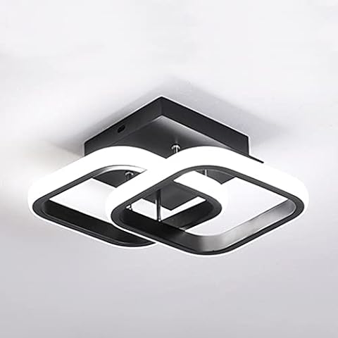 ZYDTRIP LED Larger Ceiling Light Modern 24W LED Cool White 6000K Acrylic Square Ceiling Lamp for Hallway Office Bedroom Kitchen Living Room Bedroom Ceiling Lights (Diameter 35cm) Cover