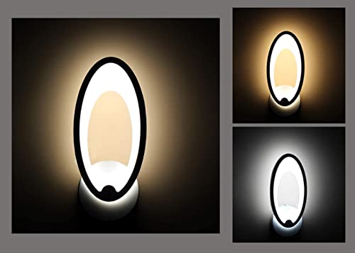 Image of Metal Oval LED Wall Lamp for Living Room, Bedroom & Office Decorative Wall Light with 3 Color Lighting for Home, Cafe & Restaurant (Oval LED WALL)