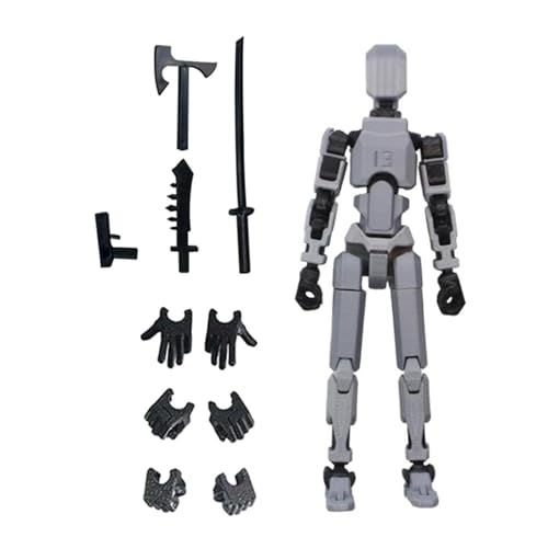 Image of HEAVENGLOW 3D Printed Multi Jointed Movable Male Action Figure for Collection Role Play Grey and Black|1 Set Action Figure Male Body with Accessories Toys & Hobbies | Action Figures | Action Figures
