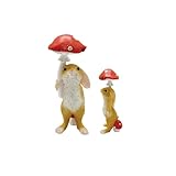 丸和貿易 フレンドリーマスコット キノコパラソルラビット BR サイズ：約W4.5 D4 H10.3 4009474-02