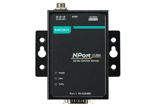 Moxa NPort 5130A-T Device -1-Port RS-422/485 Device Server, 10/100M Ethernet,1.5 kV (Built-in), DB9 Male, -40 to 75°C (Power Supply: PWR-12150-USJP-SA-T not Included)