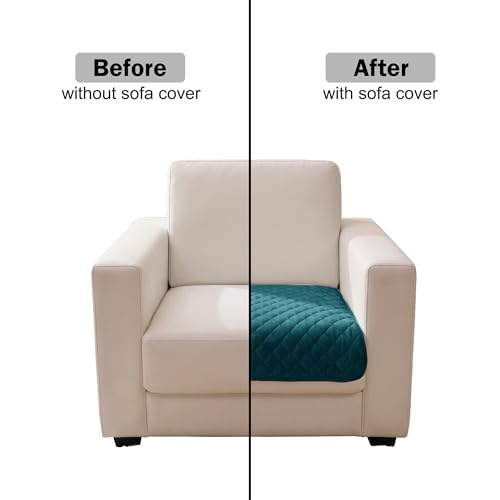 Image of Story@Home Premium Quilted Anti Slip Sofa Cover Mats for L Shape and 1 /2 /3 Seater Sofa. Make Your Own Sofa Cover Set, 70(D) x 60(L) cm - Teal