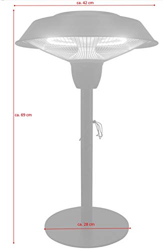 Jet-Line® | Elektrischer Heizstrahler | Heizlampe Pollux | Terrassenstrahler schwarz | Terrassenheizer in Form einer Tischlampe | Stehlampe outdoor | 1500 W