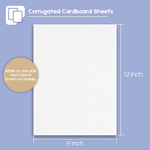 Image of Golden State Art 10 Pack 9x12 Corrugated Cardboard Sheets | 3mm Thick White Flat Square Inserts Layer Pads for Shipping, Mailing, Packaging or Art Crafts, Photo Backing (One-side White)