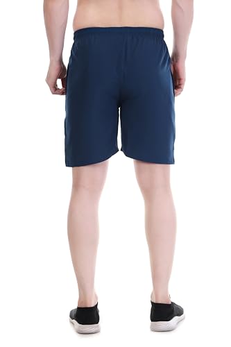 Image of BLUE STAR SHARK Athletic Sports Shorts for Men with Zip Pockets and Elastic Waistband Quick Dry Lightweight Activewear.