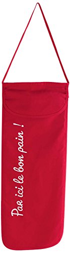 Décor Ligne Bolsa de Pan de algodón, algodón, Rojo, 70x28 cm