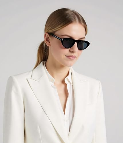 Image of EYLRIM Retro Oval Cat Eye Sunglasses for Women Men Trendy Flat Top Narrow Cateye Shades UV400 Protection