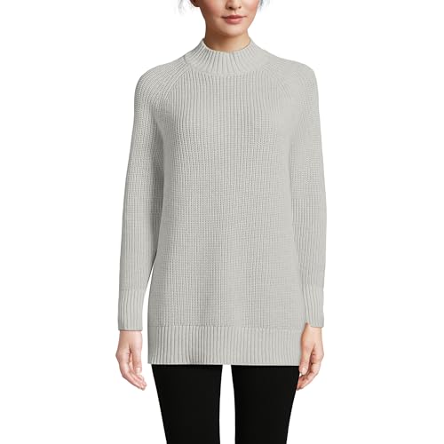 Lands' End Women's Drifter Shaker Easy Fit Mock Neck Sweater