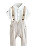 NEXT Bebés niño Conjunto de 3 piezas de camisa, pantalones y tirantes para bebé Neutro 6 Meses-9 Meses