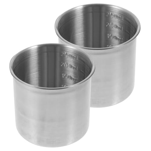 ledmomo 2個 ステンレス製計量カップ 米粉対応 ベーキング用 家用計量器 目盛り付き 使いやすいキッチンツール