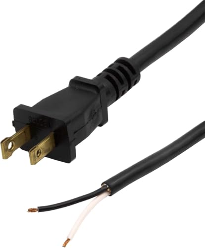 Rebuild Skills 6.5FT 18/2 Replacement Cord Copper Wire - UL Listed SJT Plug for Drills Sanders Chop Circular Miter Saws Grinders Vacuums Kitchen Appliances Motors Power Tools 18 GA