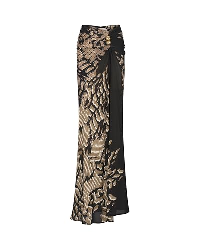 Silvia Tcherassi, Claudia Skirt, Xs, Black Abstract Animal Print