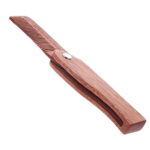 TOVINANNA Wooden Hair Comb Beard Accessory Folding Pocket Mustache Comb Styling Tool Men's Beauty