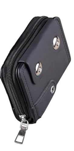 NIRAKLEAF Unisex Leatherite Wallet with Zipper, Black