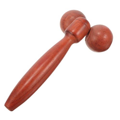 SECFOU Masajeador de doble bola de madera. cervical cuello portátil rodillo facial equipo massage roller eye massager facial massager masajeador facial rodillo de masaje rodillos faciales