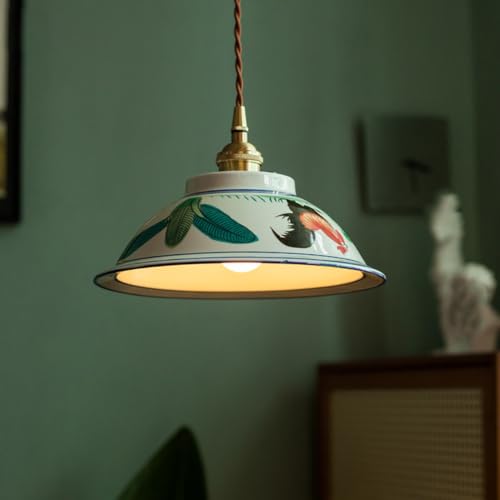 Suspension luminaire florale en porcelaine pour ambiance de salon