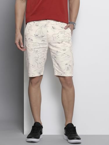 Image of The Indian Garage Co Men Slim Fit Printed Mid-Rise Shorts