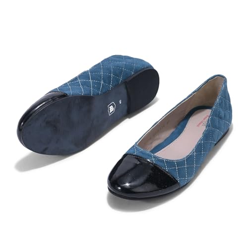 Image of Woodland Suede Goat Women Turquoise Ballerina Shoes with Elegant Design | Stylish & Comfortable Footwear | Ideal for Gifts, Casual Outings