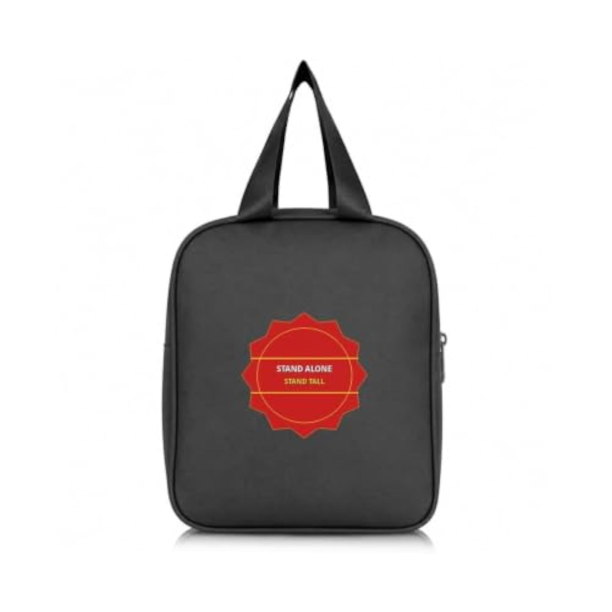 Reusable Portable Lunch Bag with Front Storage Pocket, Zipper Closure