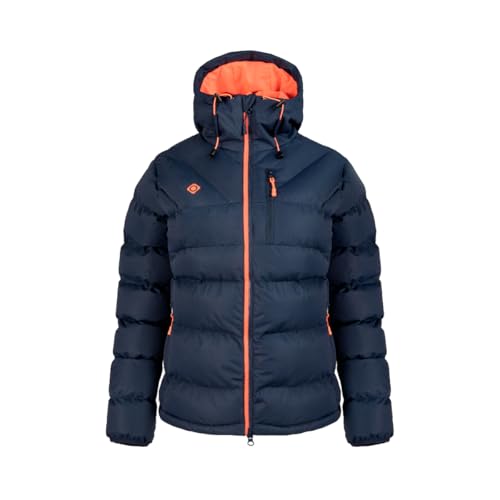 Izas - Chaqueta de Fibra para Mujer - Chaqueta Térmica de Rápido Secado con Cierre de Cremallera y Capucha - Material Transpirable - Ideal para Actividades al Aire Libre - Ampriu Azul y Coral - XL