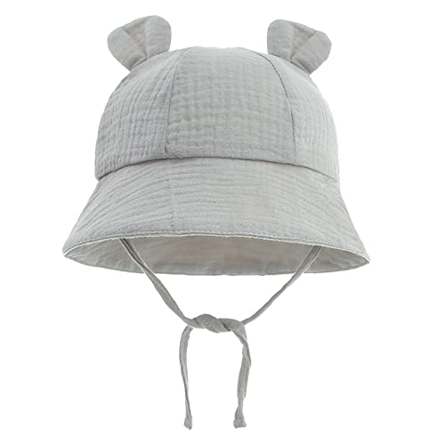 Image of Baby Girls Sun Hat Summer Beach Hat with UPF 50+ Outdoor Adjustable with Wide Brim Infant and Toddler Hats (as1, Age, 0_Month, 6_Months, Cotton Grey)