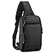 VARLIVOO Hommes Sling Bag avec USB Port Sacs à Bandoulière pour Hommes Sac de Poitrine Multi-Poches Crossbody Bag Affaires Travail Sport Sling Sac à Dos Imperméable Polyester Noir