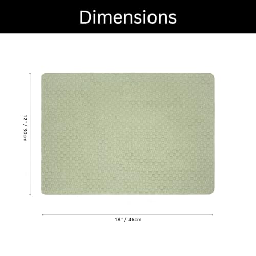 Image of Amazon Brand - Umi PVC Vinyl Foam Design Placemat STPG127 | Heat Resistant, Wipe Clean, Anti-Skid Table Mats for Dining Table, Kitchen & Home Decor (30x45 CM Green Set of 2)